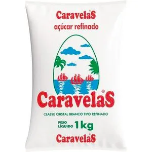 Açúcar Caravelas Refinado Pacote com 1kg